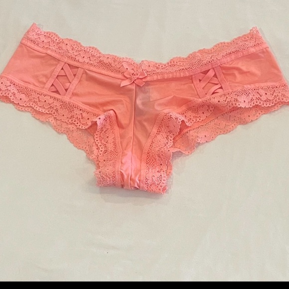 NEW WITH TAGS VICTORIA’S SECRET SIZE XS 3 PK CHEEKY SATIN LACE UP DETAIL PANTIES - Picture 3 of 12